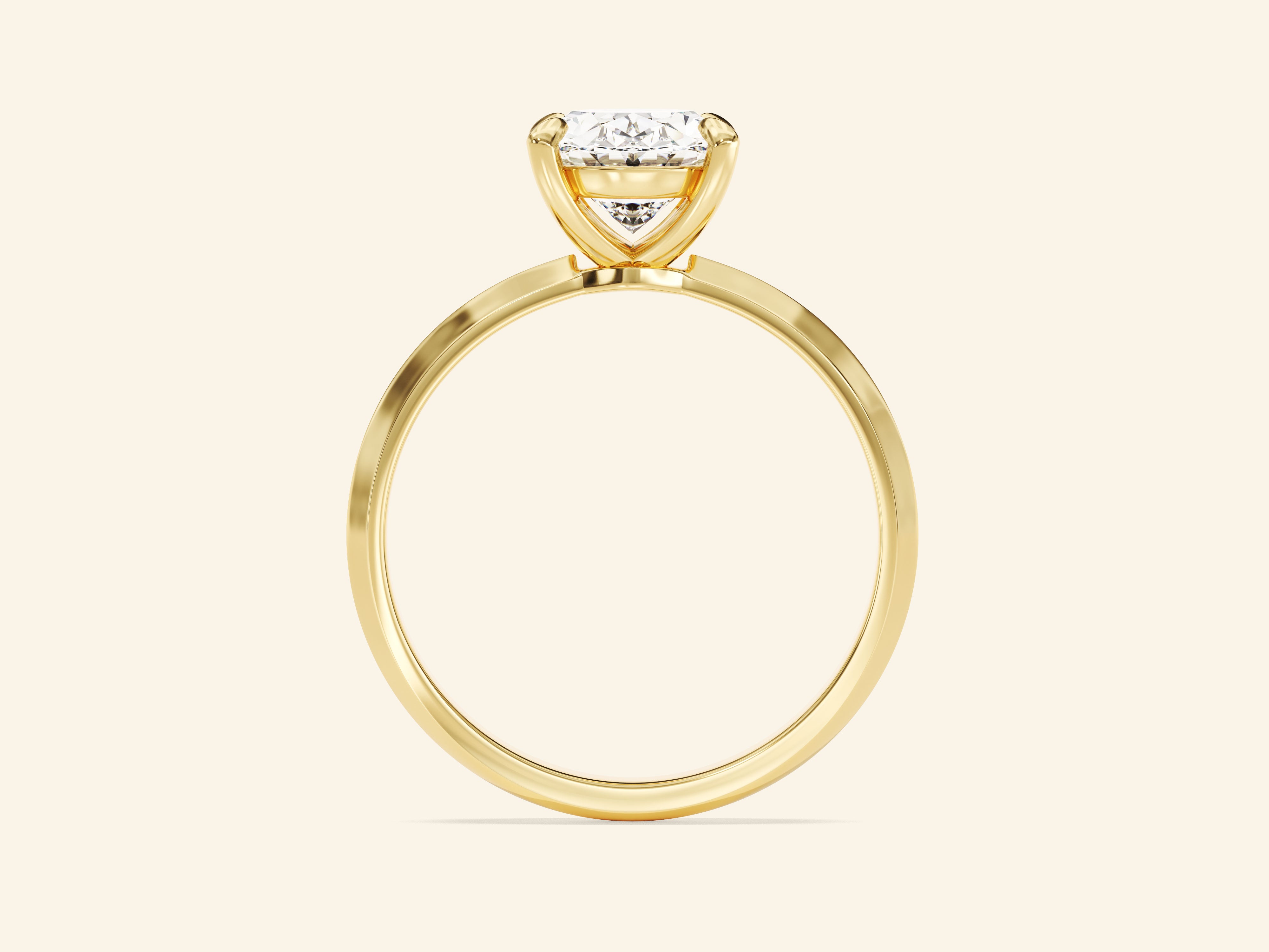 Knife Edge Oval Engagement Ring