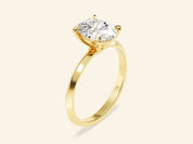 Knife Edge Oval Engagement Ring
