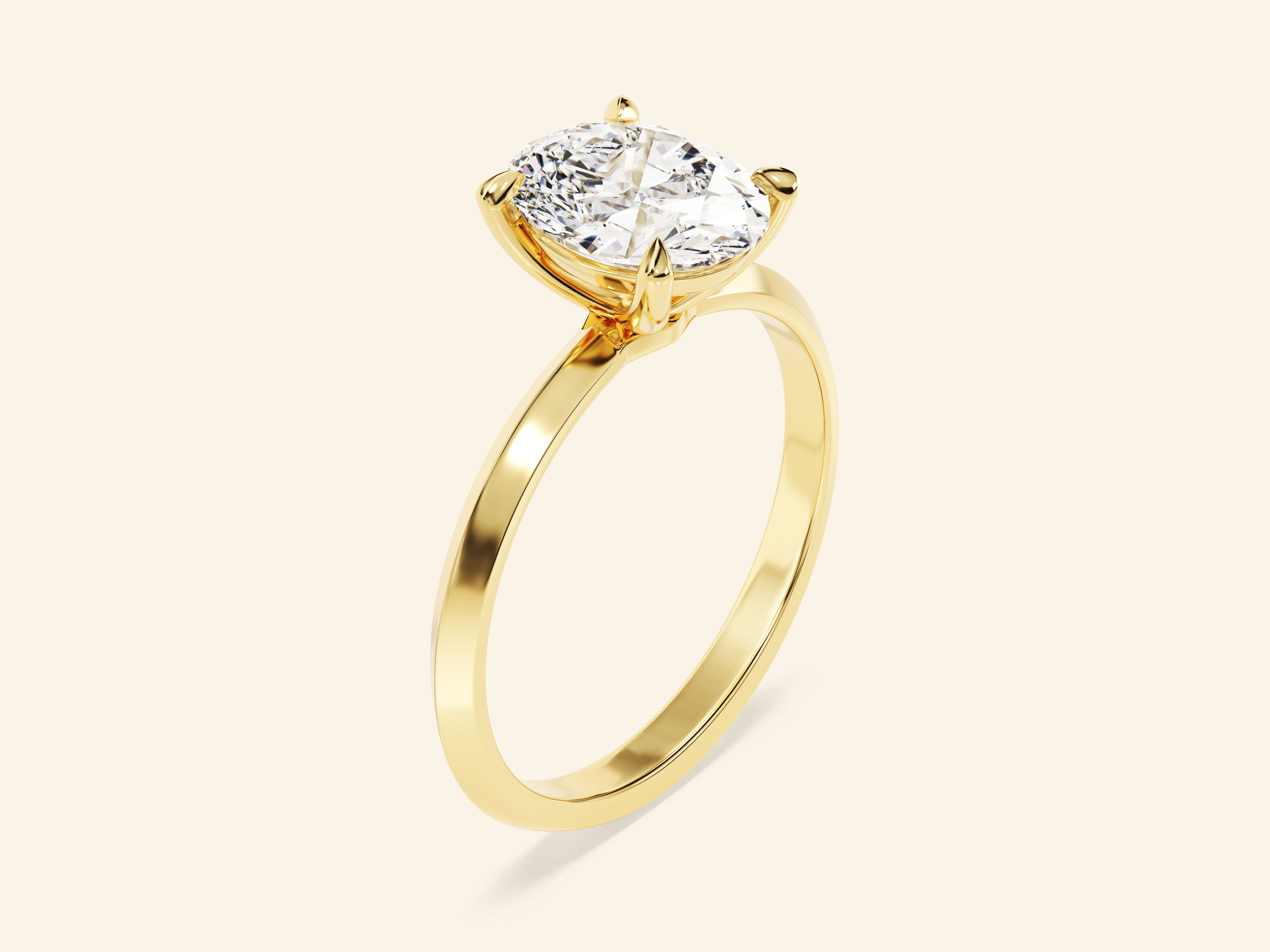 Knife Edge Oval Engagement Ring