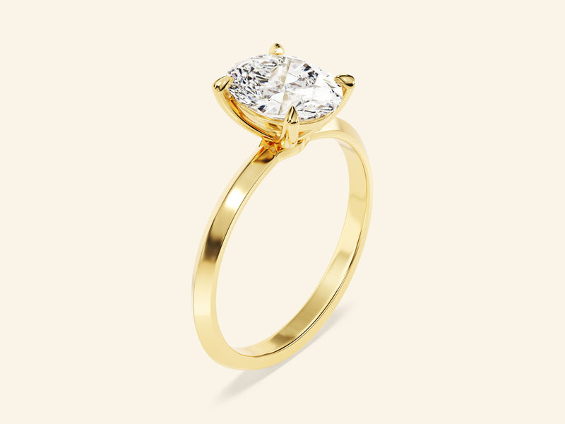 Knife Edge Oval Engagement Ring
