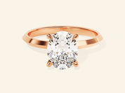 Knife Edge Oval Engagement Ring