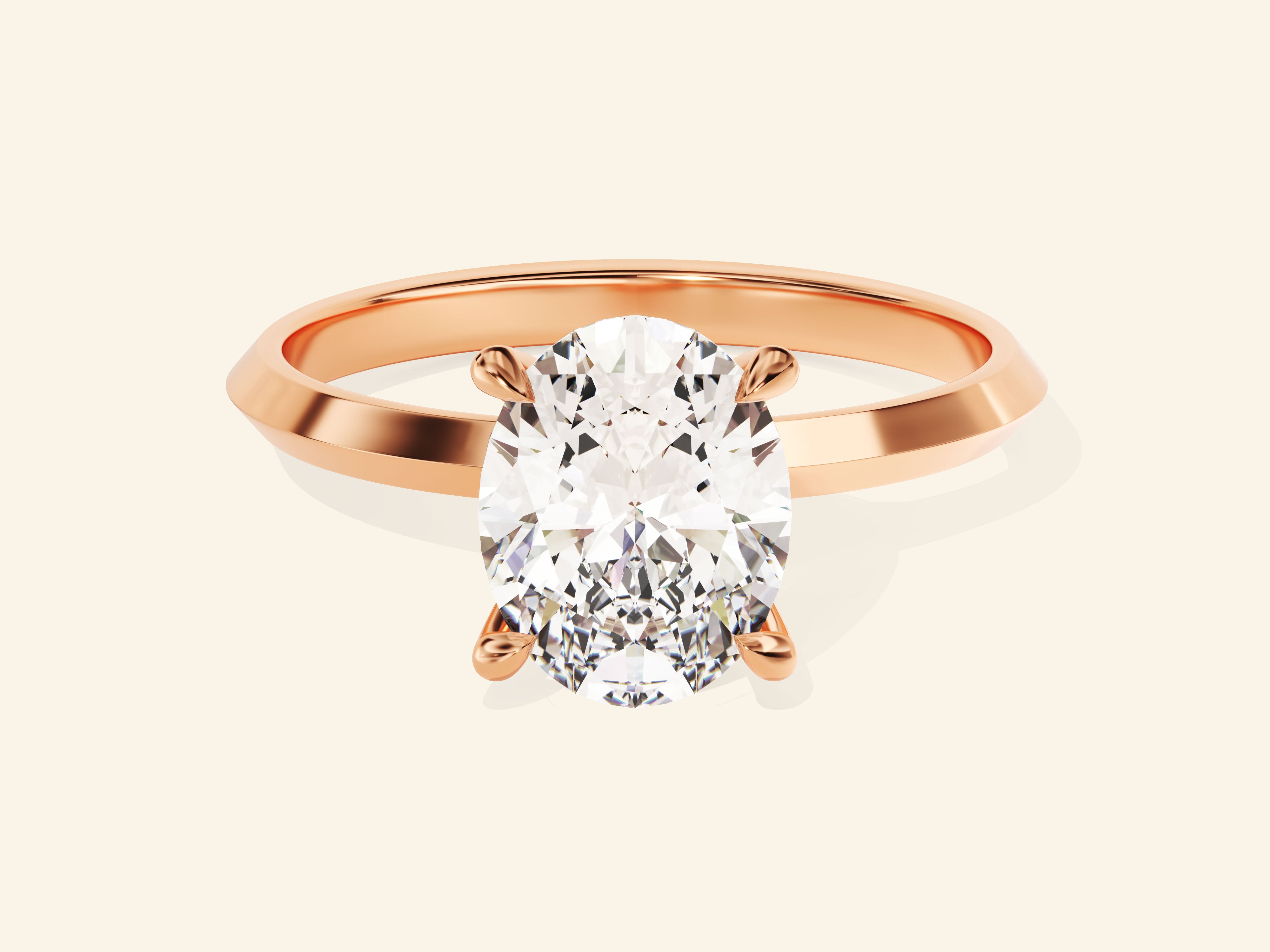 Knife Edge Oval Engagement Ring