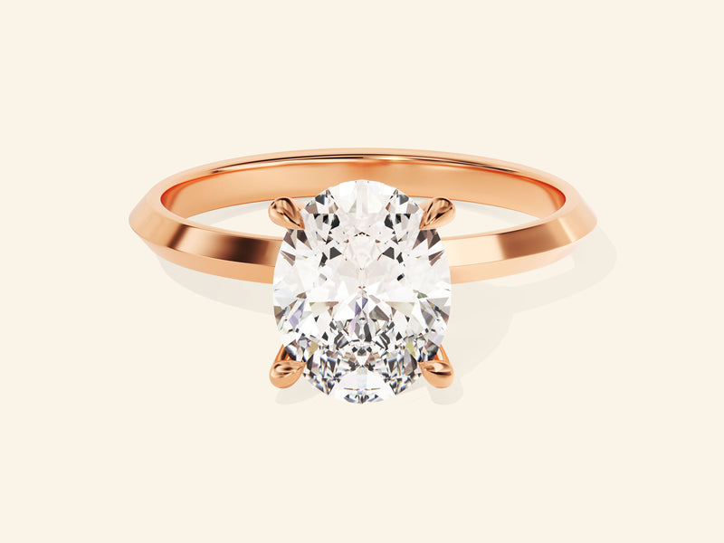 Knife Edge Oval Engagement Ring