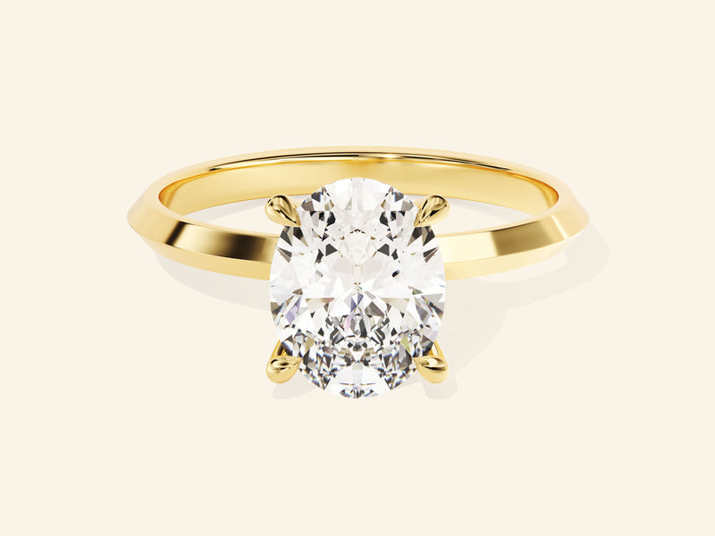 Knife Edge Oval Engagement Ring