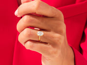 Knife Edge Oval Engagement Ring