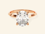 Knife Edge Oval Engagement Ring