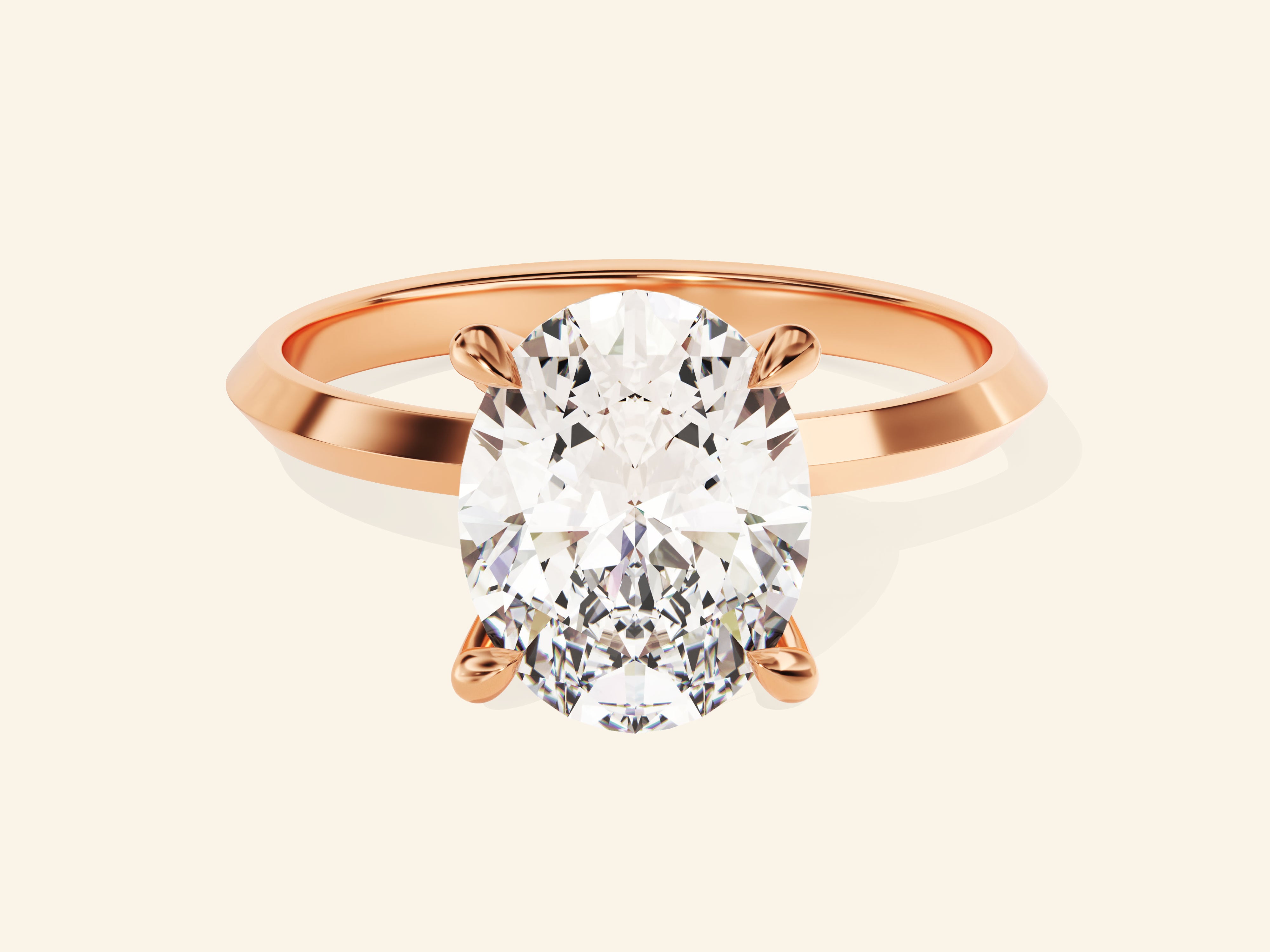 Knife Edge Oval Engagement Ring