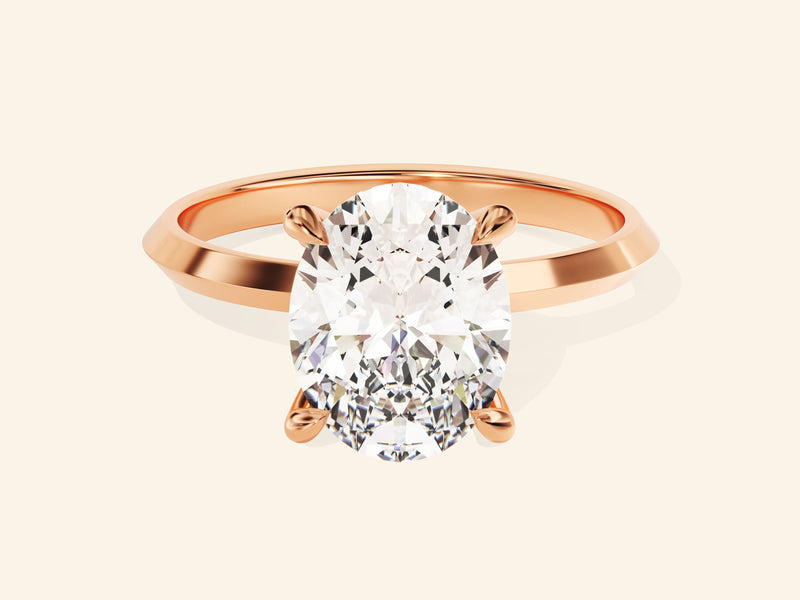 Knife Edge Oval Engagement Ring