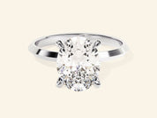 Knife Edge Oval Engagement Ring