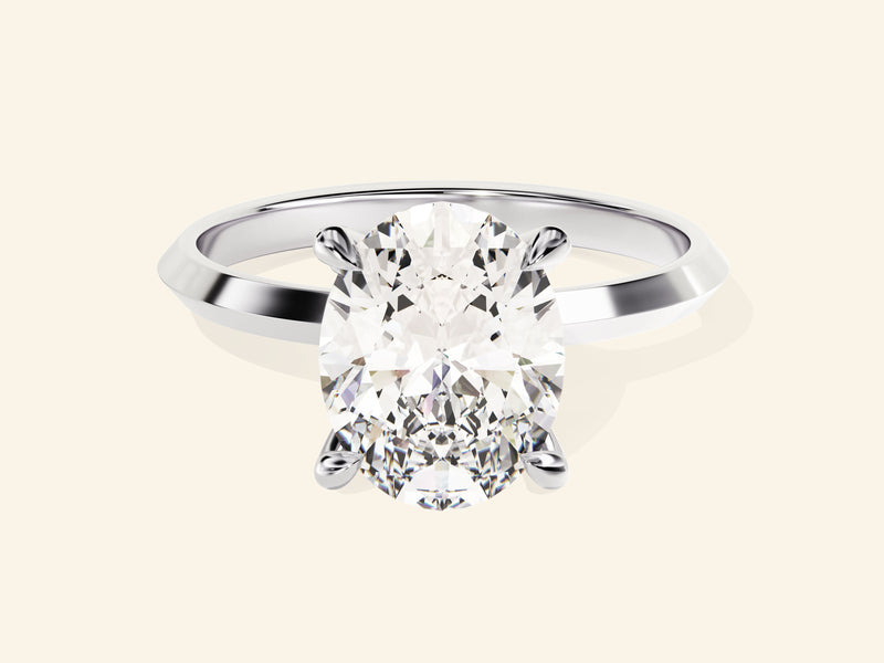Knife Edge Oval Engagement Ring