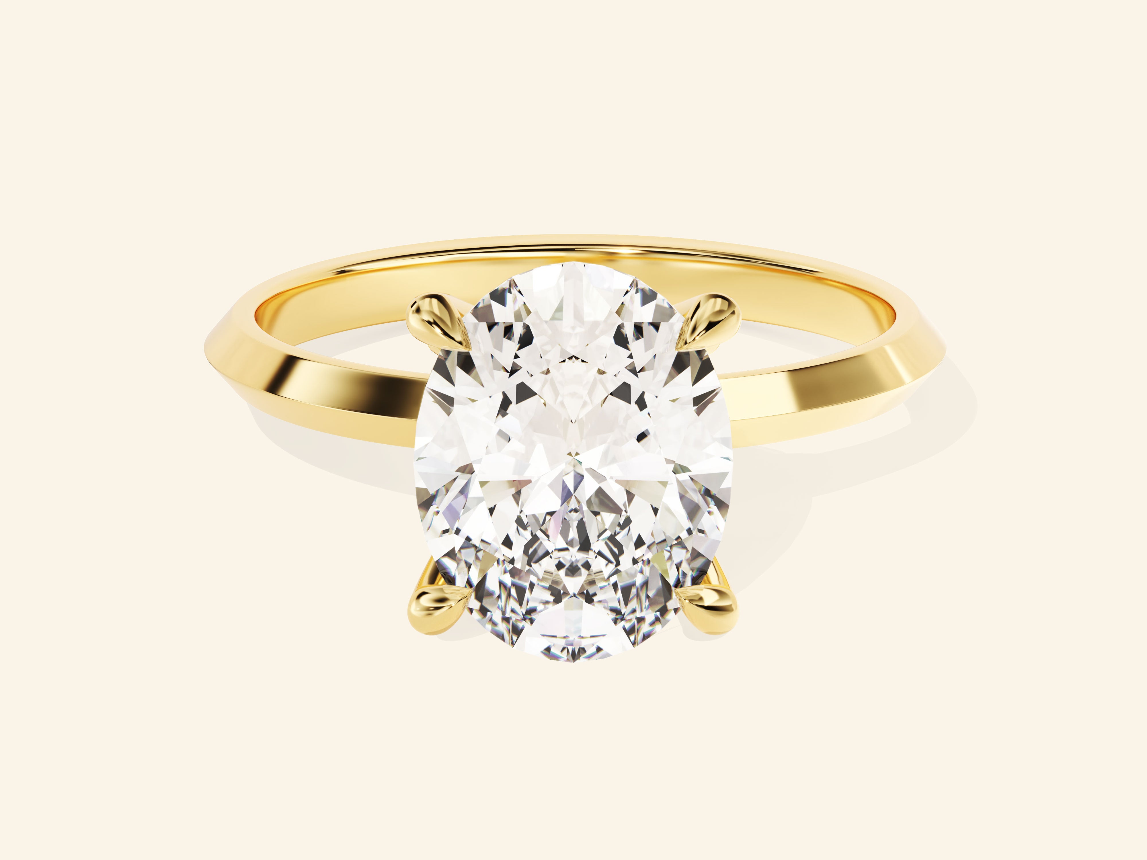 Knife Edge Oval Engagement Ring
