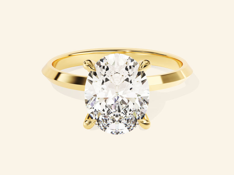 Knife Edge Oval Engagement Ring