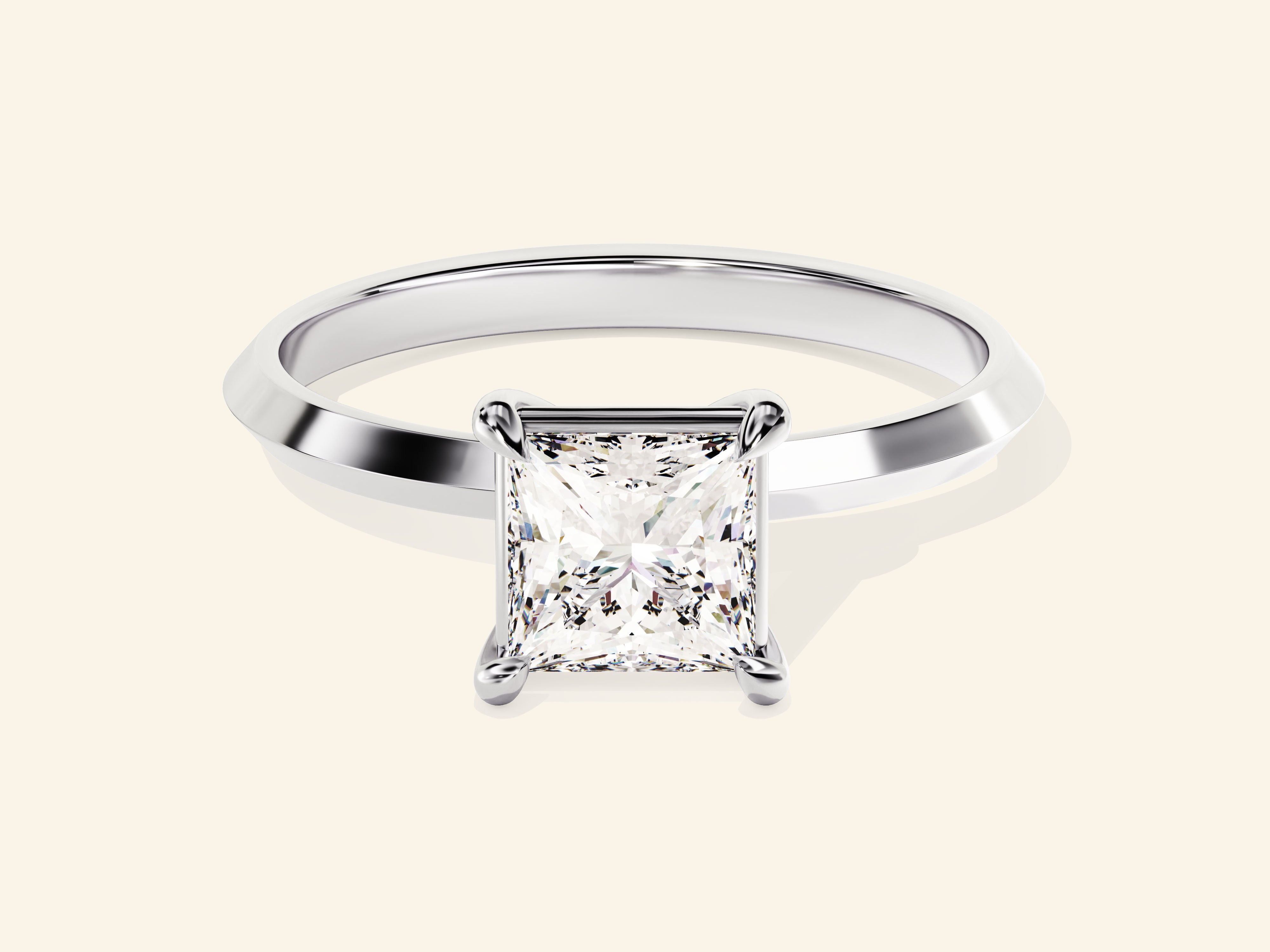 Knife Edge Princess Engagement Ring