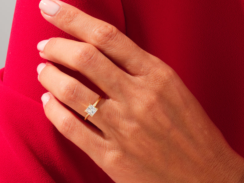 Knife Edge Princess Engagement Ring