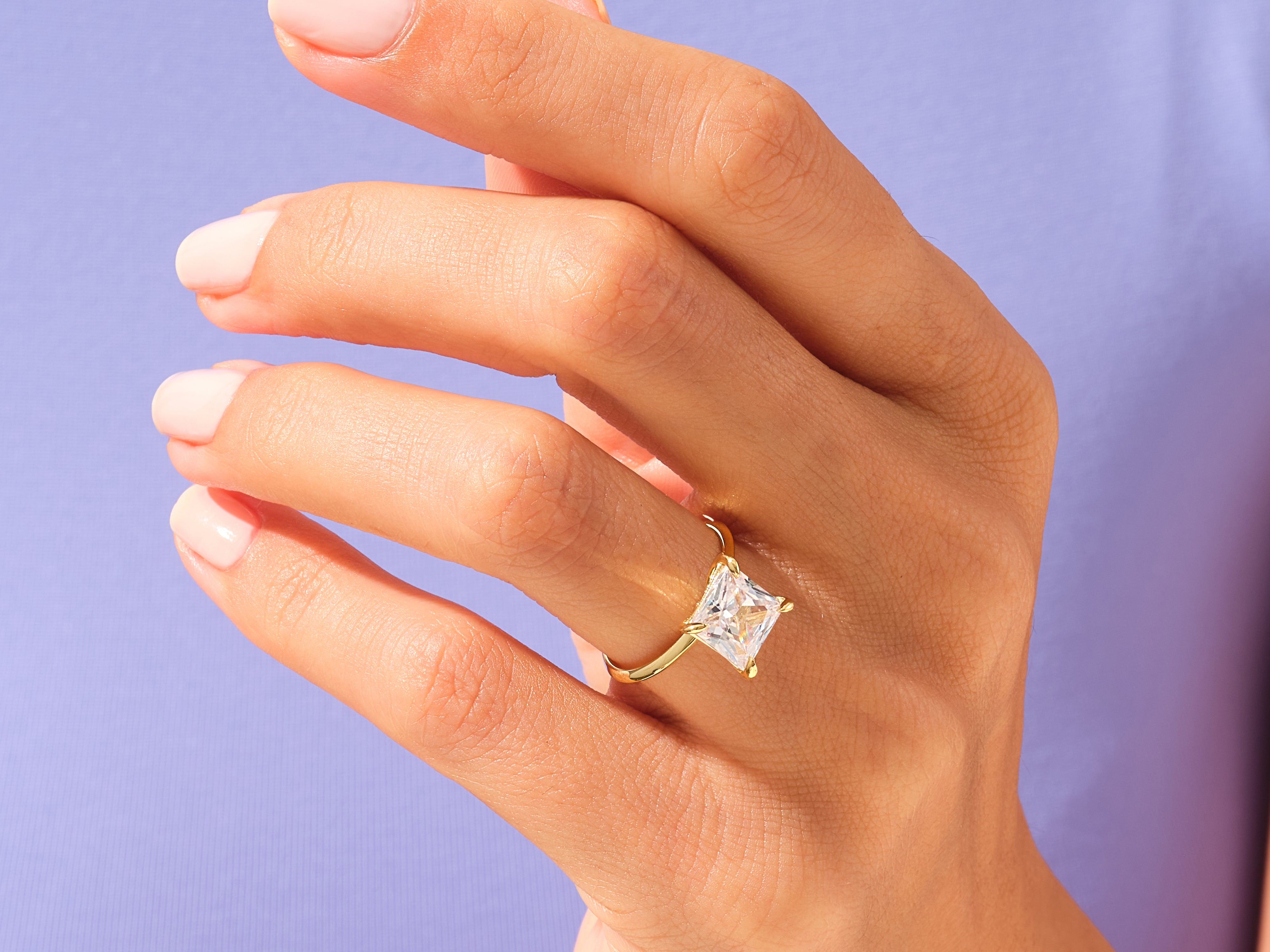 Knife Edge Princess Engagement Ring