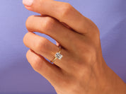 Knife Edge Emerald Engagement Ring