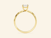 Knife Edge Emerald Engagement Ring