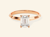 Knife Edge Emerald Engagement Ring