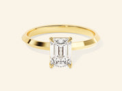 Knife Edge Emerald Engagement Ring