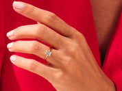 Knife Edge Emerald Engagement Ring