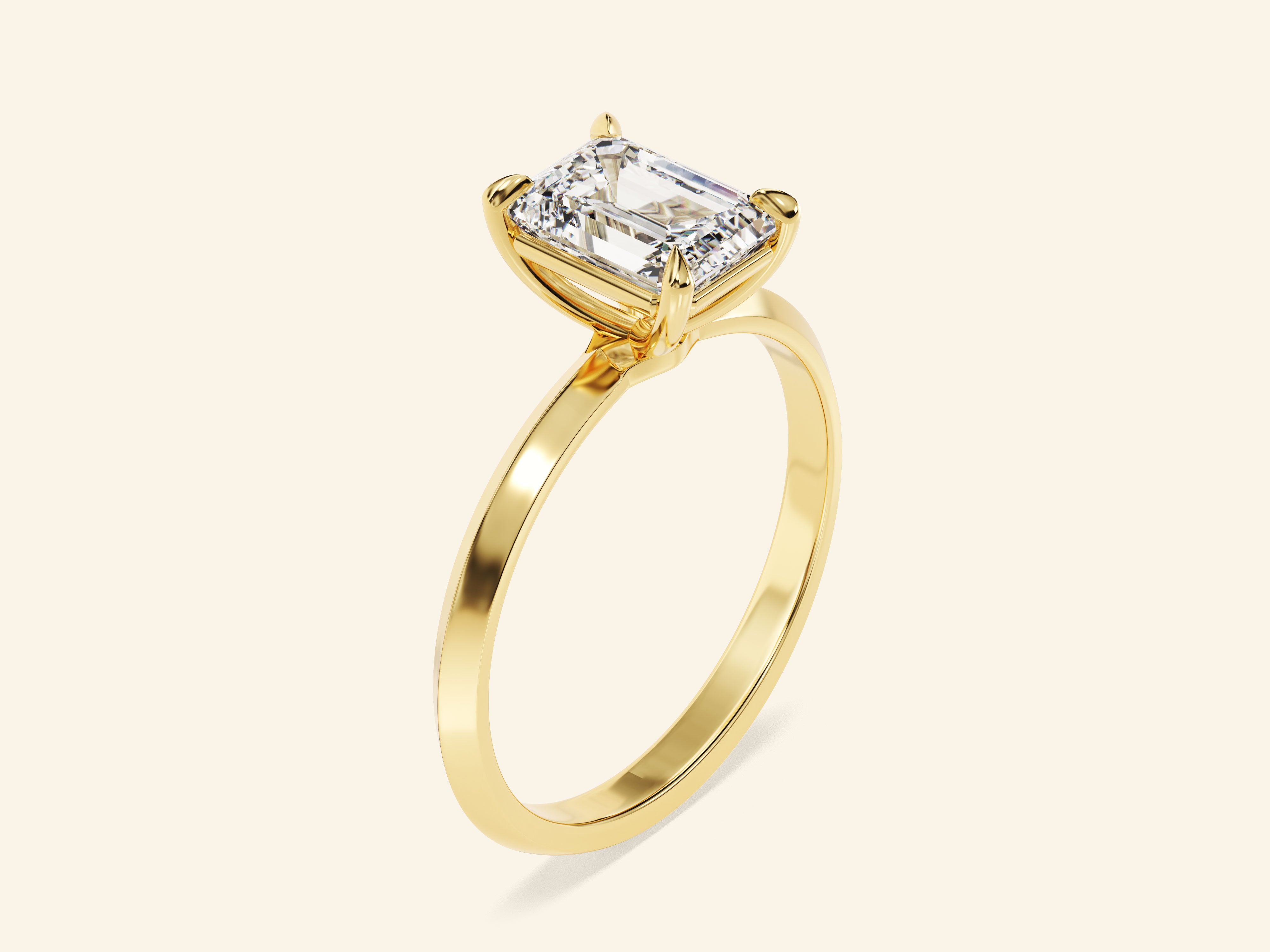 Knife Edge Emerald Engagement Ring