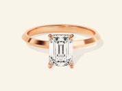 Knife Edge Emerald Engagement Ring