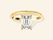 Knife Edge Emerald Engagement Ring