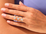 Knife Edge Emerald Engagement Ring