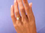 Knife Edge Emerald Engagement Ring