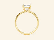 Knife Edge Emerald Engagement Ring
