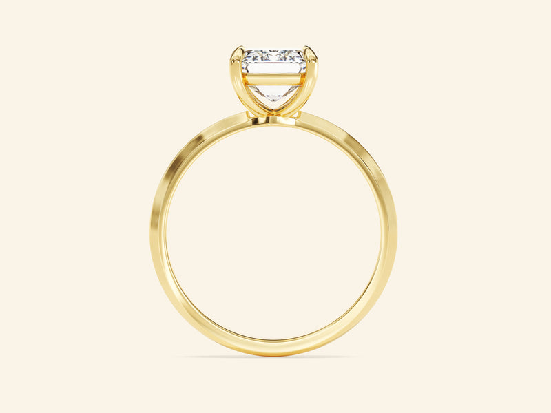 Knife Edge Emerald Engagement Ring