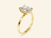 Knife Edge Emerald Engagement Ring