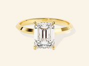 Knife Edge Emerald Engagement Ring