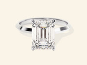 Knife Edge Emerald Engagement Ring