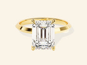 Knife Edge Emerald Engagement Ring