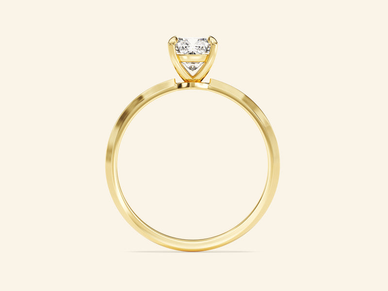 Knife Edge Cushion Engagement Ring