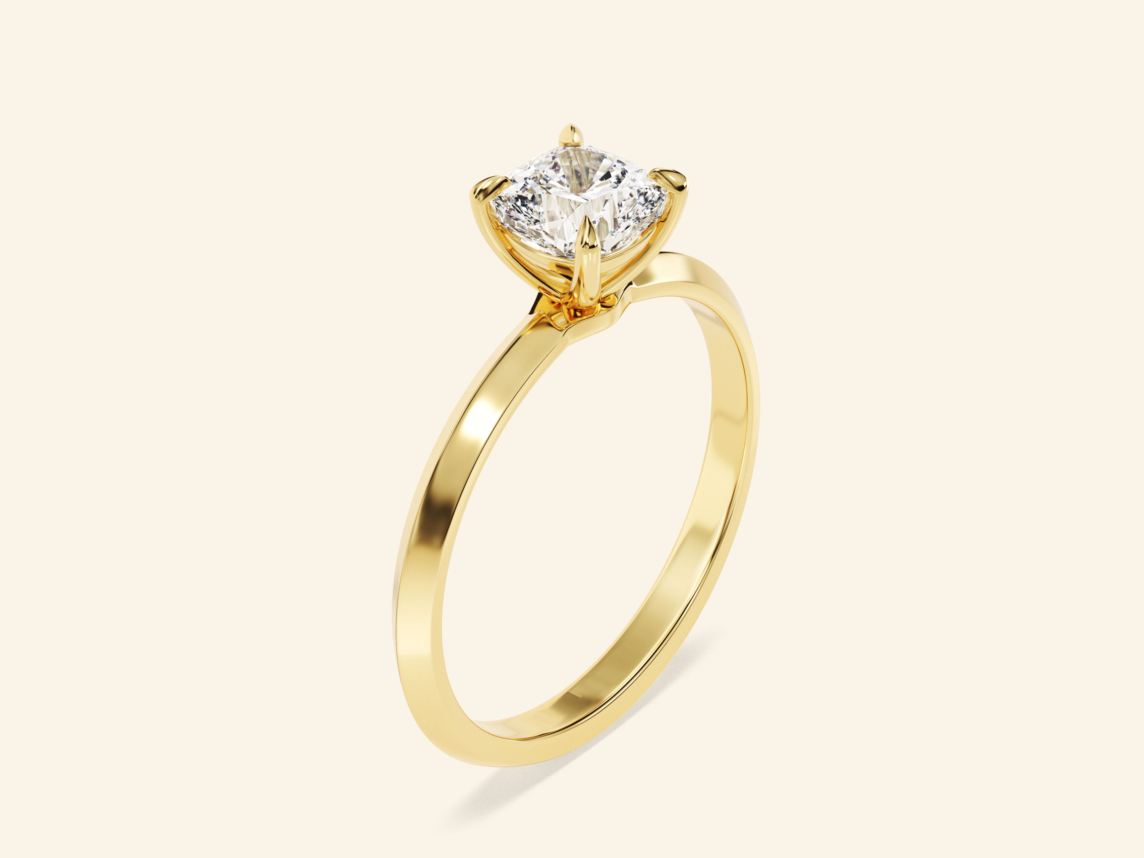 Knife Edge Cushion Engagement Ring
