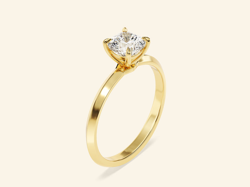 Knife Edge Cushion Engagement Ring