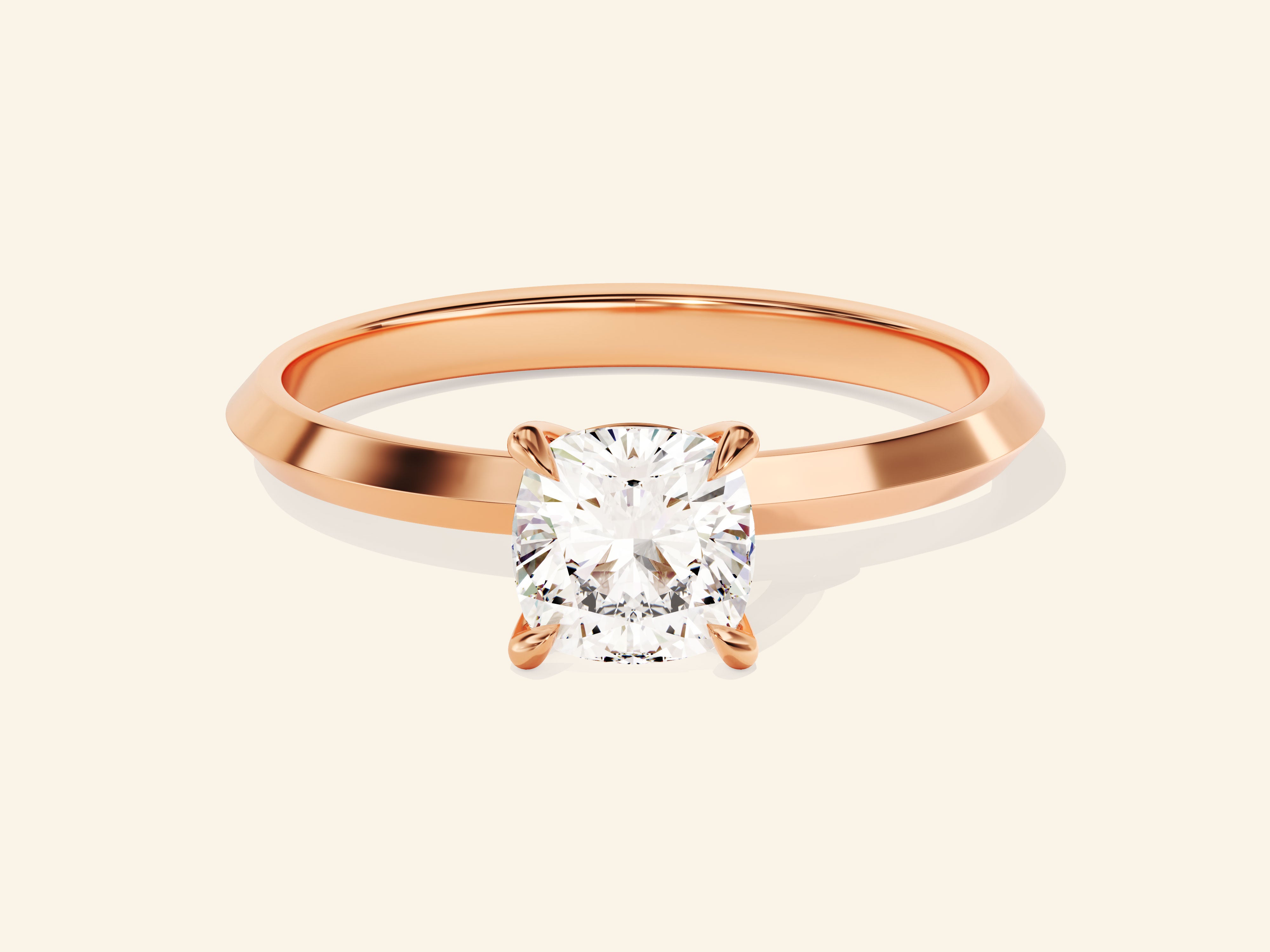 Knife Edge Cushion Engagement Ring