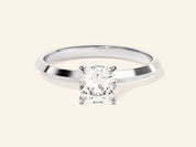 Knife Edge Cushion Engagement Ring