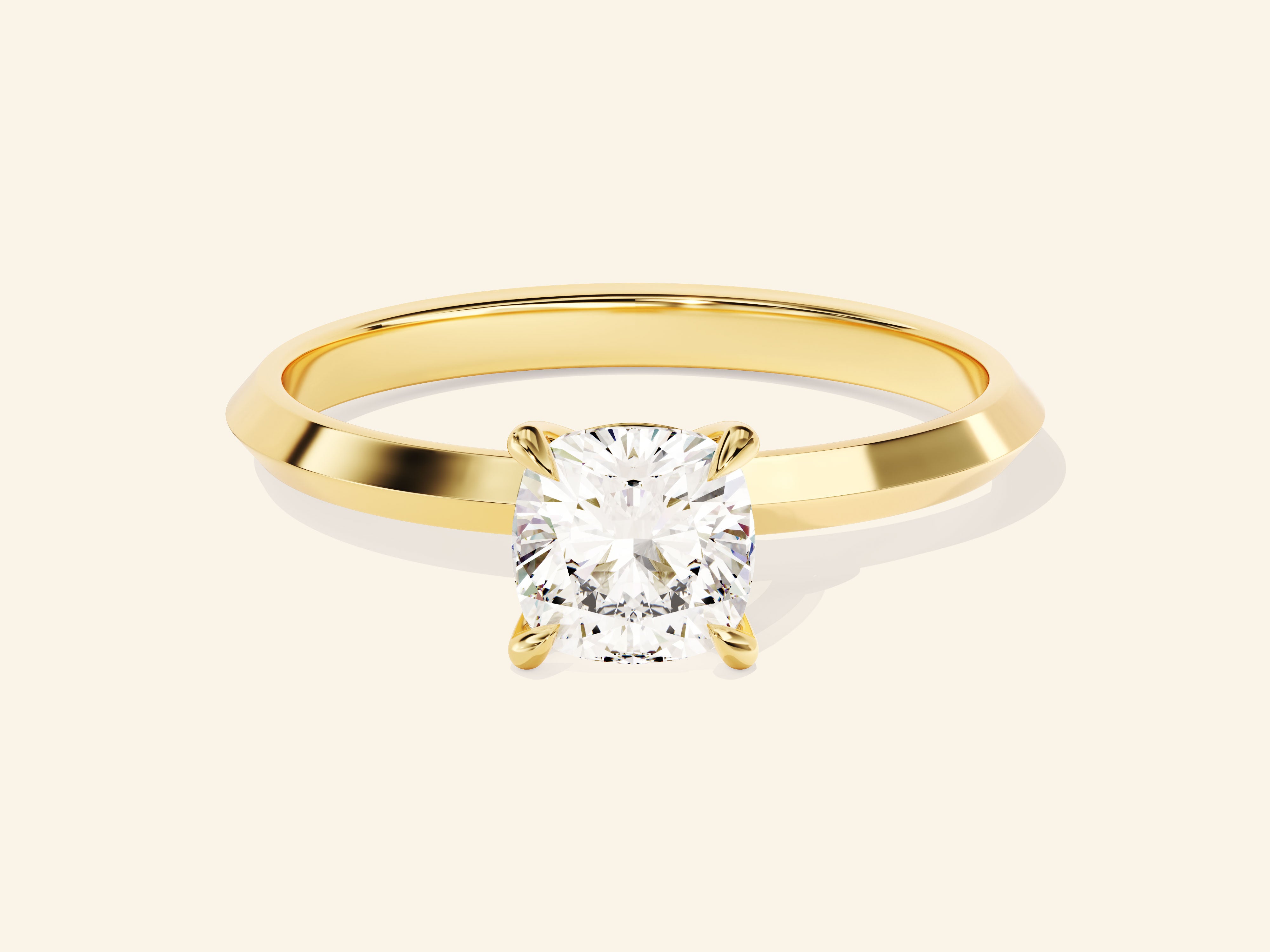 Knife Edge Cushion Engagement Ring