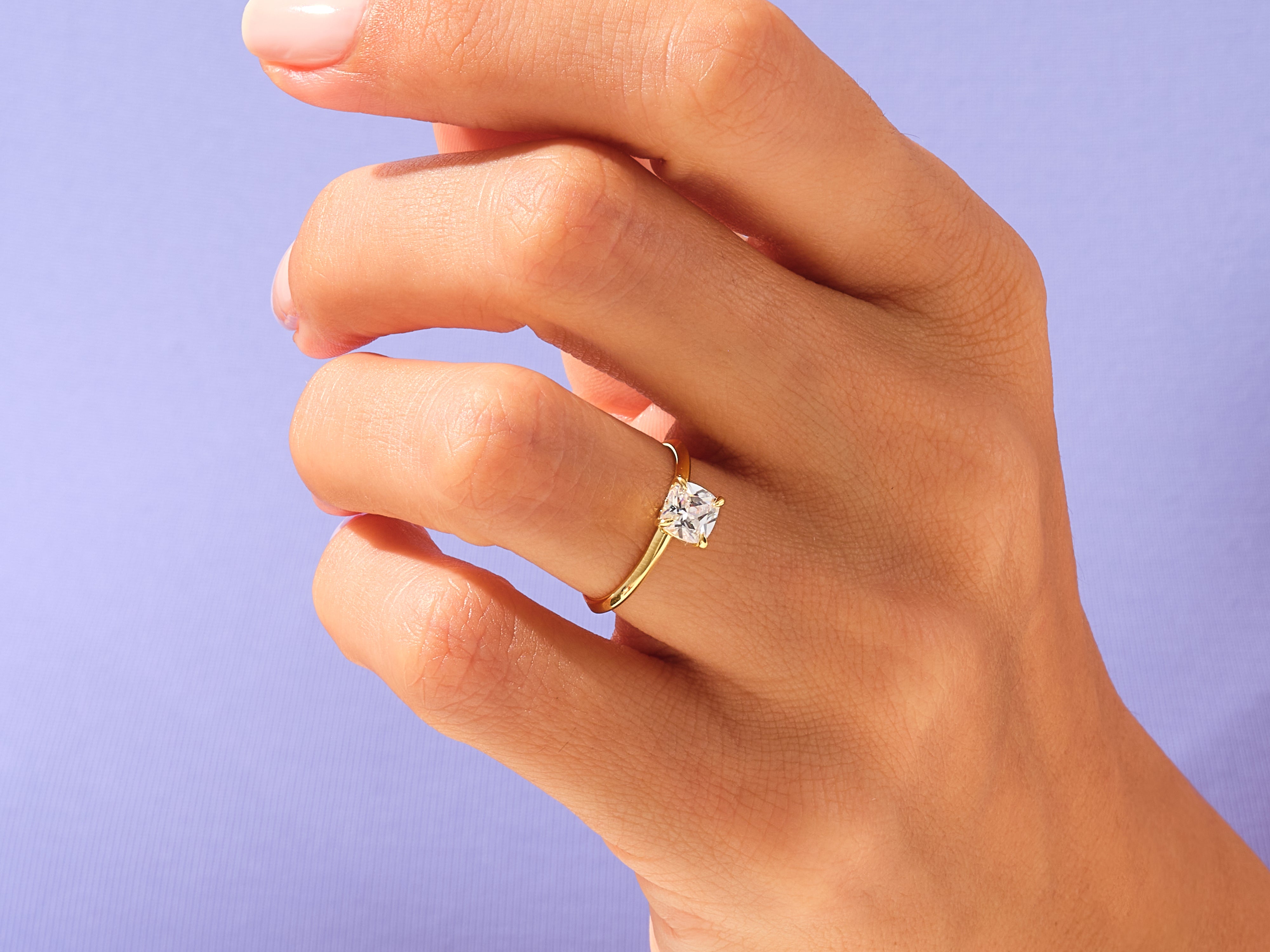 Knife Edge Cushion Engagement Ring
