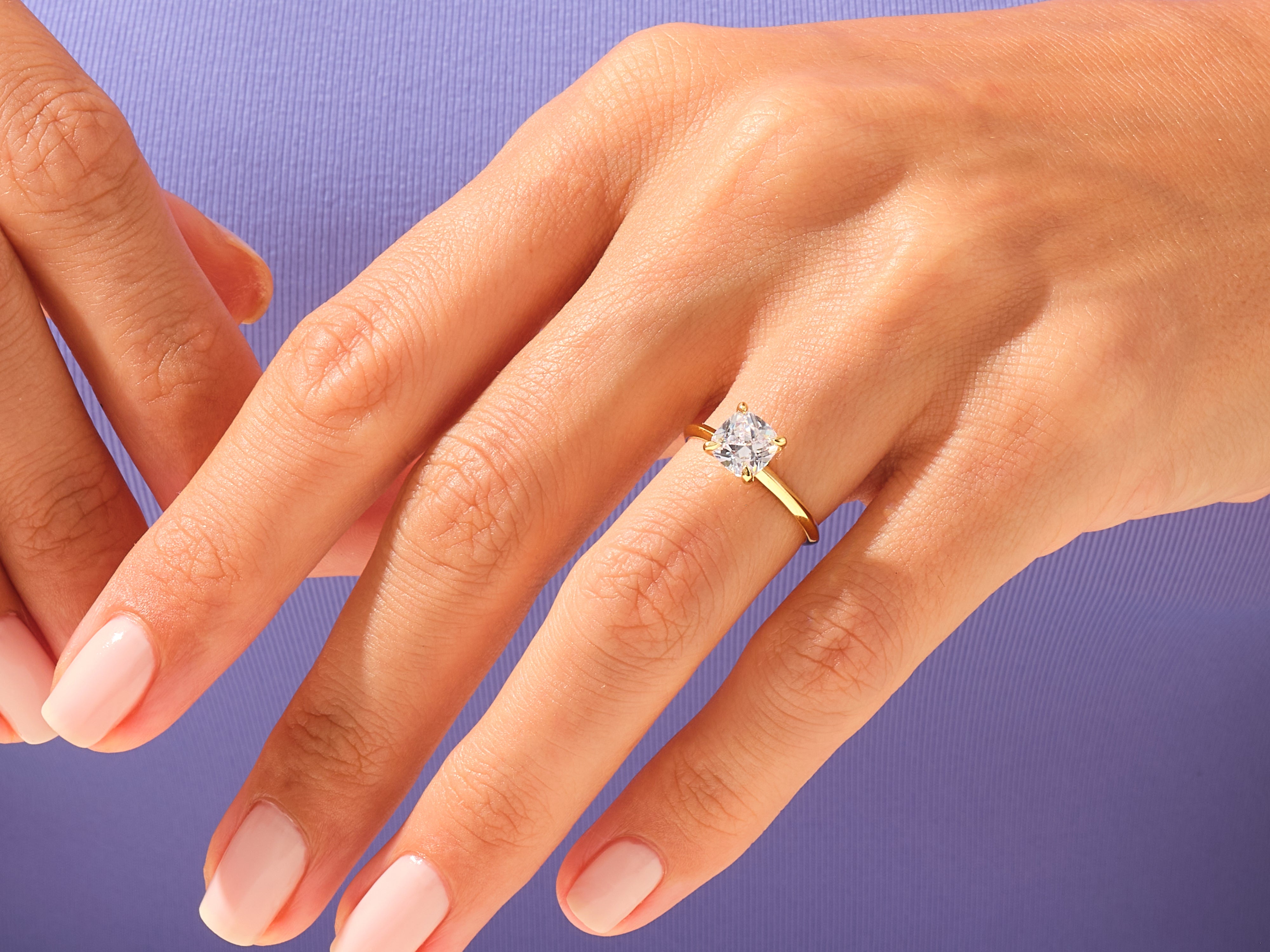 Knife Edge Cushion Engagement Ring