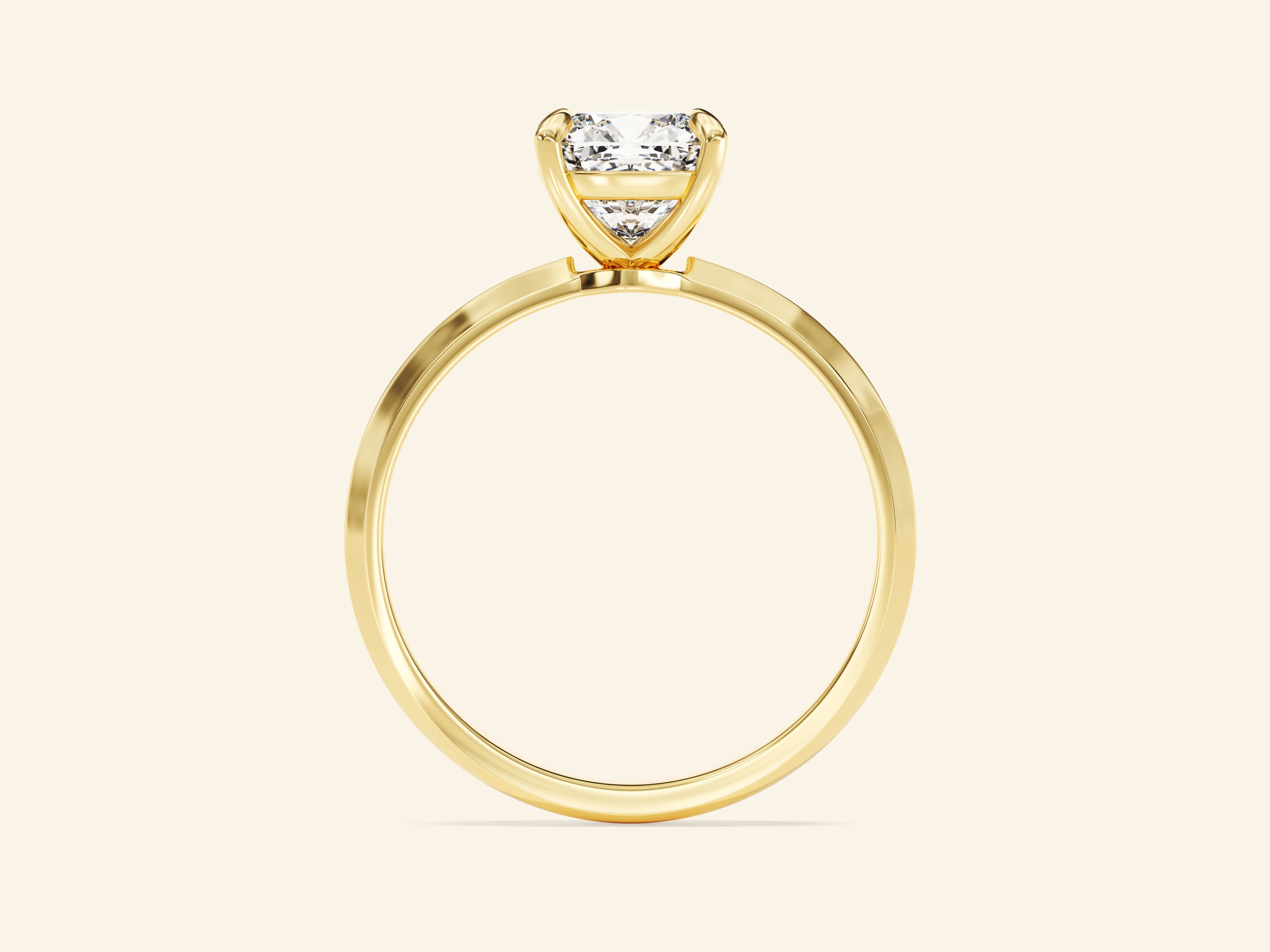 Knife Edge Cushion Engagement Ring
