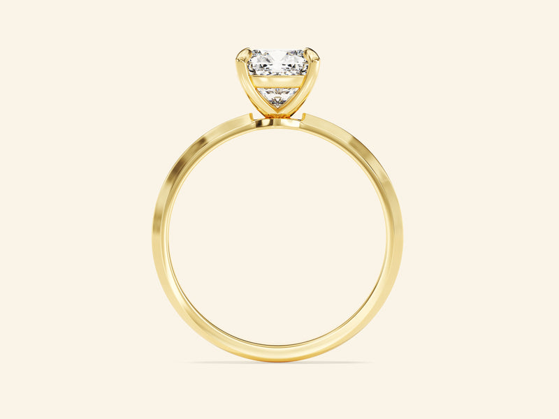 Knife Edge Cushion Engagement Ring