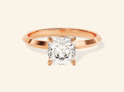 Knife Edge Cushion Engagement Ring