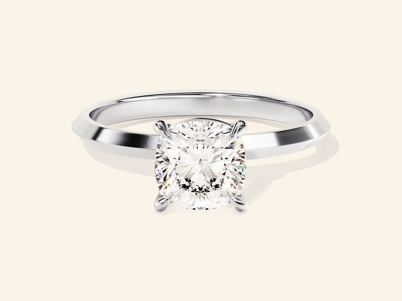 Knife Edge Cushion Engagement Ring