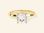 Knife Edge Cushion Engagement Ring