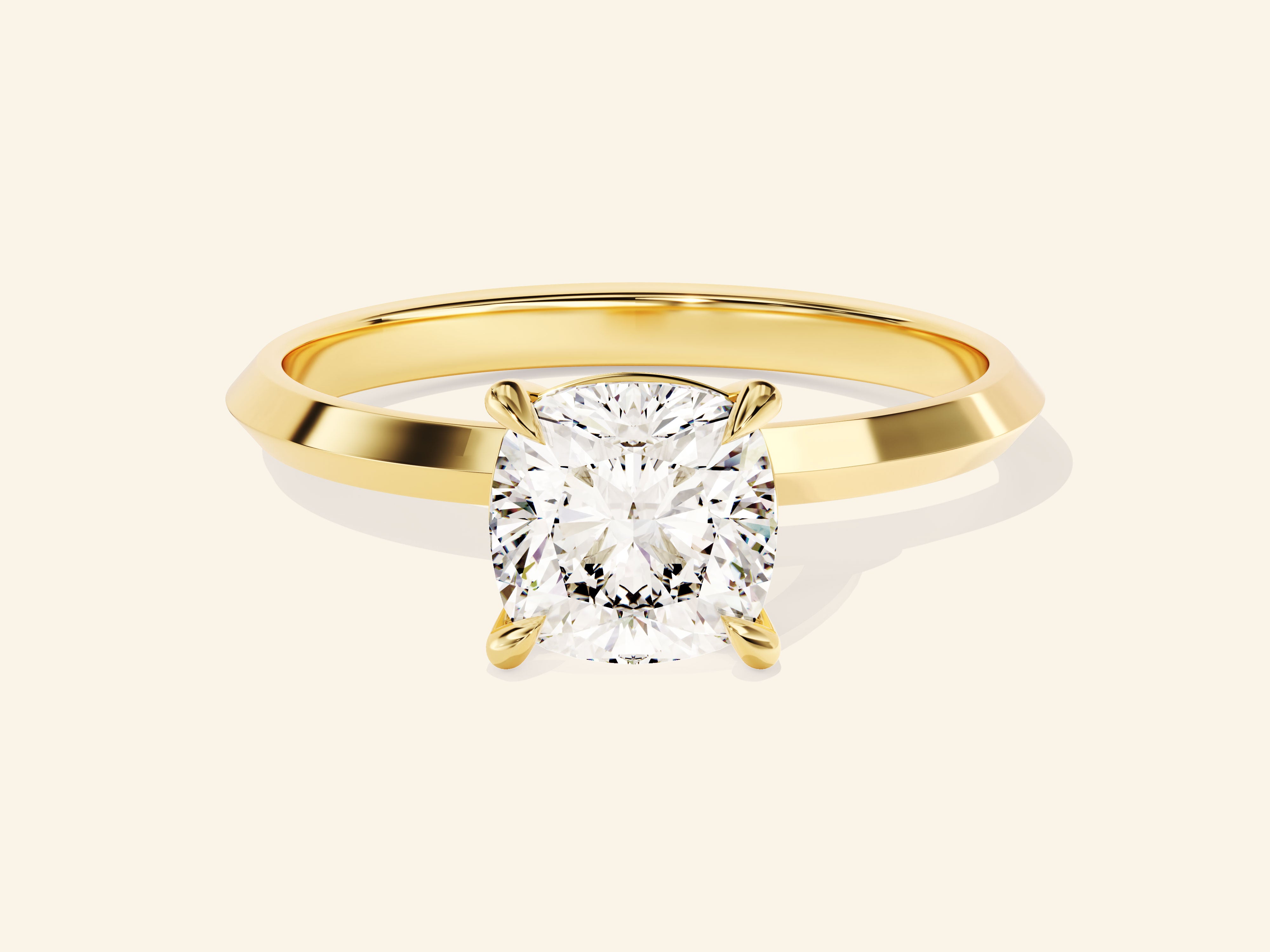 Knife Edge Cushion Engagement Ring