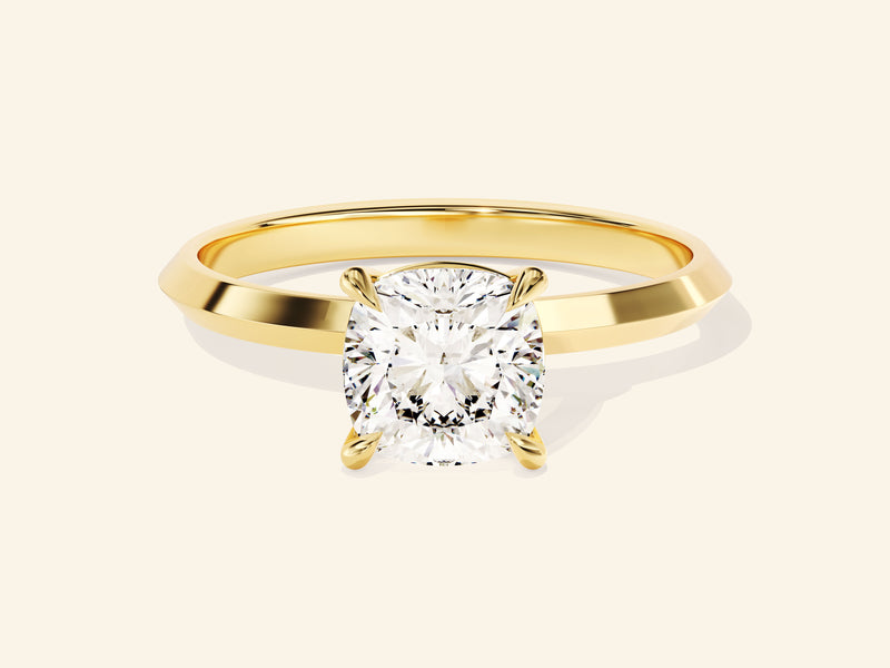 Knife Edge Cushion Engagement Ring